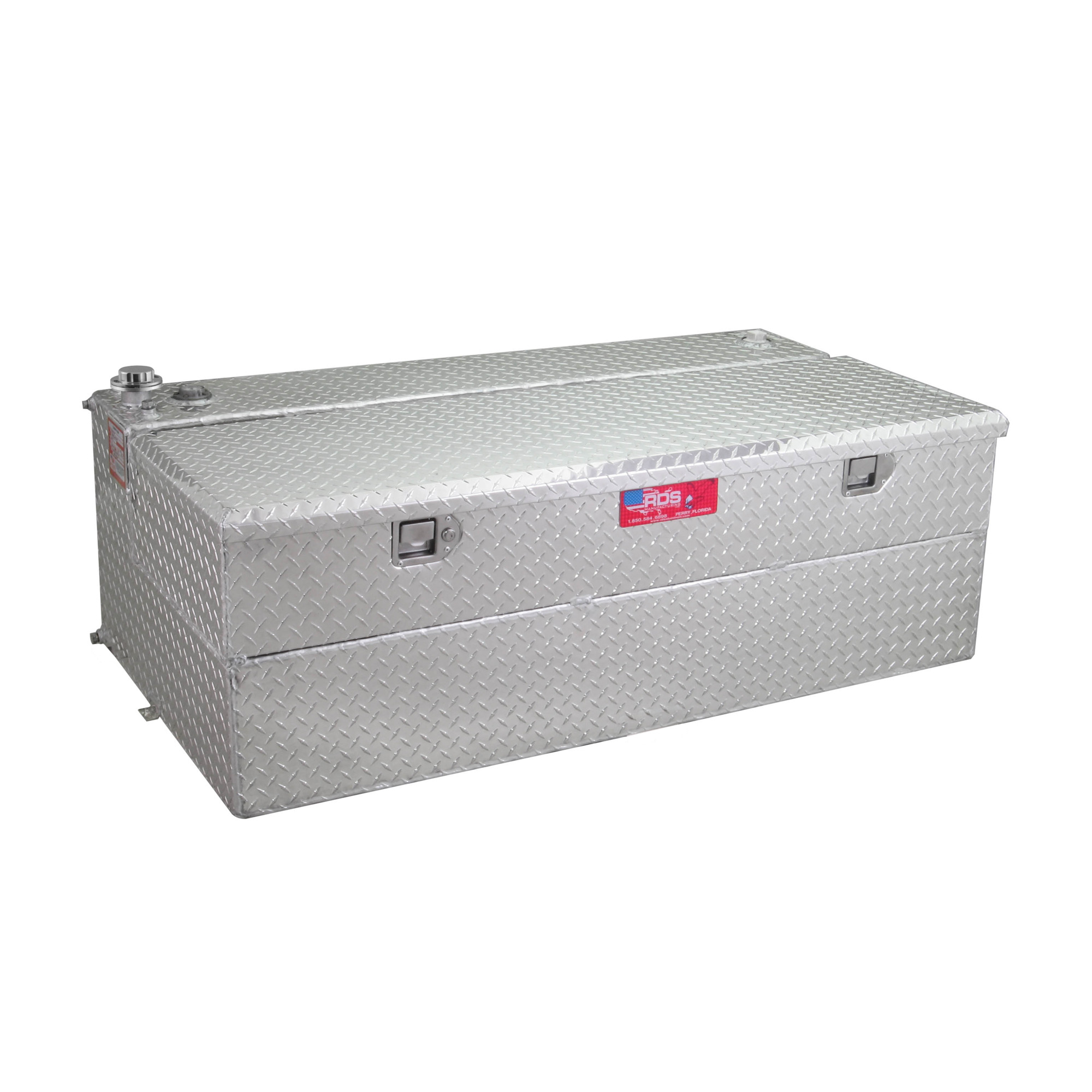 RDS Aluminum Transfer Fuel Tank Toolbox Combo, 95 Gallon, Rectangular, Diamond Plate, Model# 71799